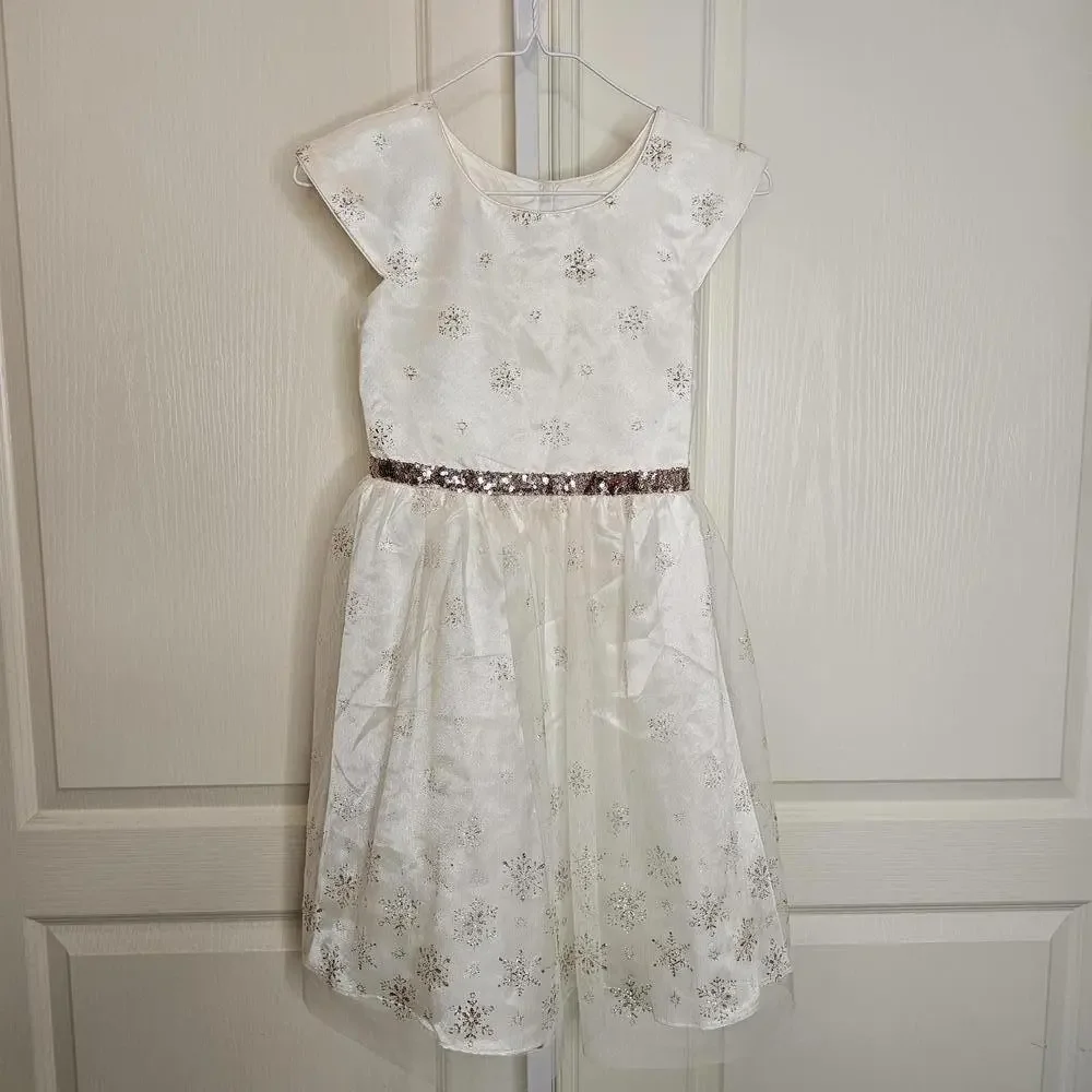 Elegant Girls' Dress with Sequined Belt